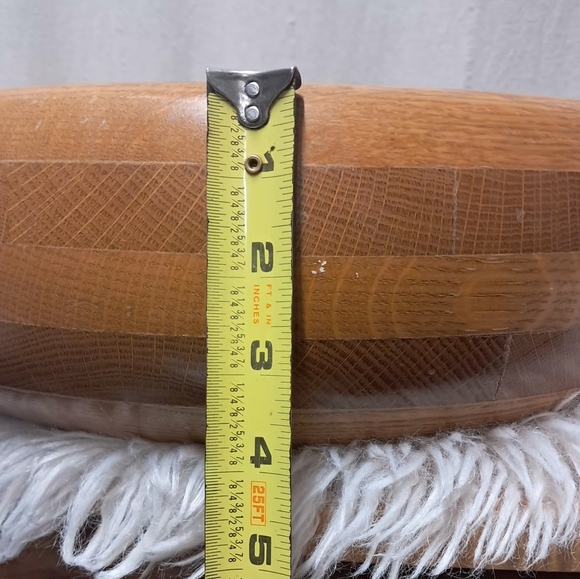 Vintage Handcarved 14" Wooden Serving Bowl And Serving Spoon Made In The USA - Picture 9 of 11